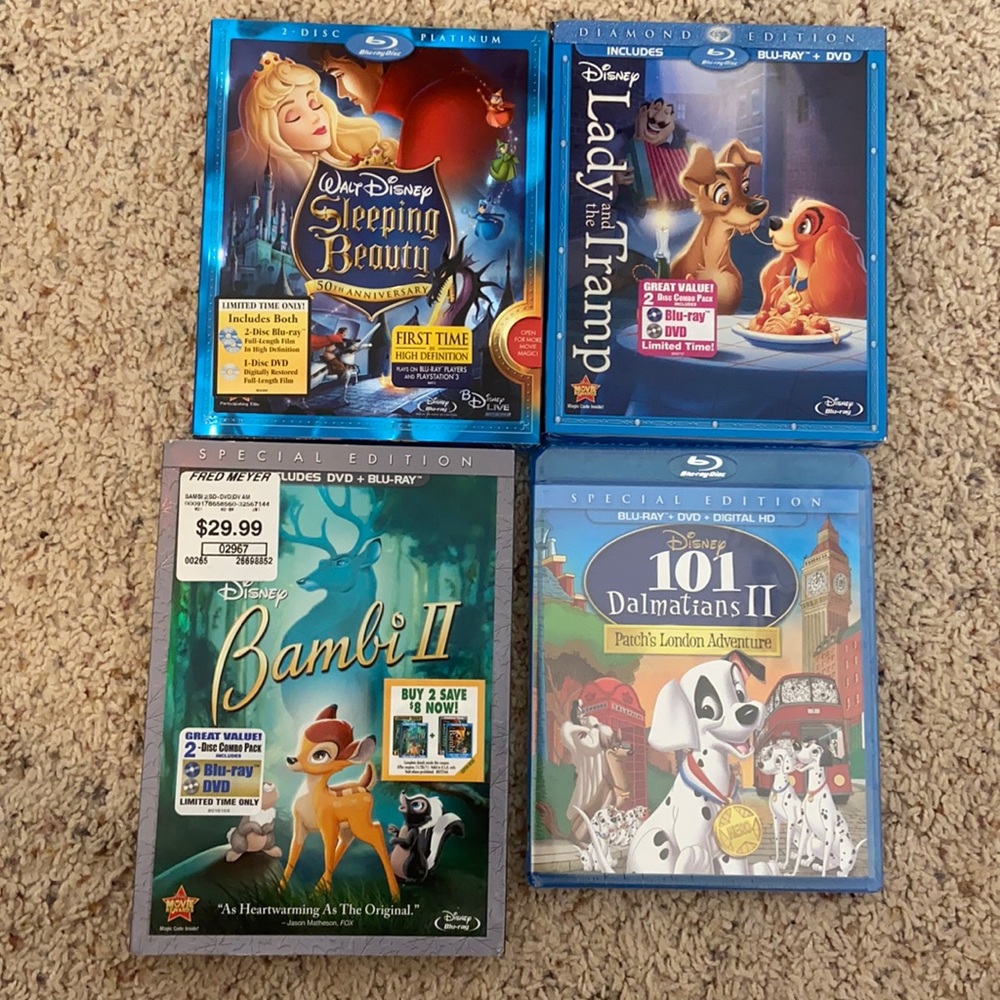 Set of 4 Special Addition Disney Movies